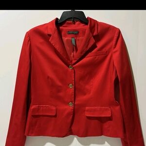 LAUREN RALPH LAUREN Blazer Women's 16 Red 3-Button Preppy Business Casual Jacket